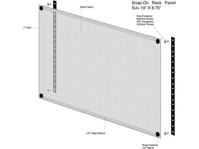 5U Ventilation Blank Snap-On Rack Panels Mount Spacer for 19' Server Network Home Lab Rack Case or Flight Packs (5U)