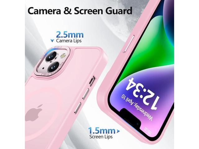 BaHaHoues for iPhone 13 Case iPhone 14 Case Compatible with MagSafe iPhone 13 Phone Case with Screen Protector, Translucent Matte Slim Shockproof...