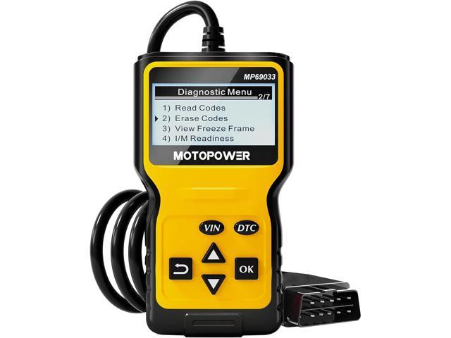 MOTOPOWER MP69033 Car OBD2 Scanner Code Reader Engine Fault Scanner CAN Diagnostic Scan Tool for All OBD II Protocol Cars Since 1996, Yellow