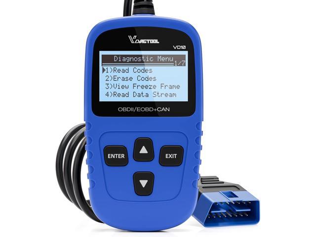 VDIAGTOOL VD10 OBD2 Scanner Code Reader Car Diagnostic Tool Engine Fault Code Reader for Turn Off CEL with Freeze Frame/I/M Readiness for All OBDII.