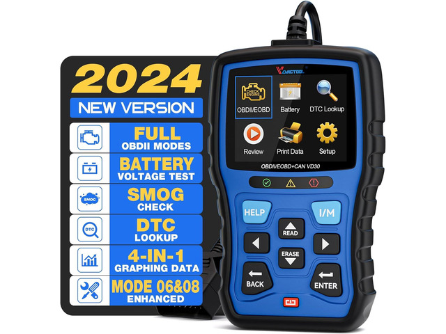 VDIAGTOOL VD30 Enhanced OBD2 Scanner, Car Code Reader, Universal Check Engine Light Code Reader, Auto Diagnostic Tool for All OBDII Vehicles, Turn...