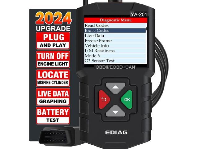 EDIAG YA-201 Obd2 Scanner, Full OBD2 Modes Check Engine Code Reader After 1996 All OBDII/EOBD/KOBD/CAN Cars, O2 Sensor EVAP Systems, Battery...