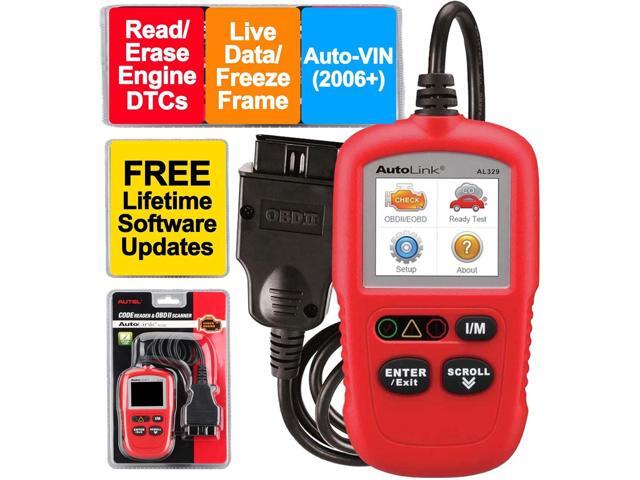 Autel OBD2 Scanner AL329, Upgraded AutoLink AL319, Auto VIN, Check-Engine-Light Code Reader, MIL Reset, One-Click I/M Readiness, CAN Car Diagnostic.
