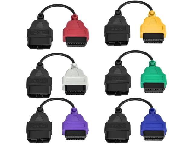 OBD2 Adapter 6PCS for MultiECUScan Adapter Cable 6 Colors Adapter Cable OBD2 Diagnostic ECU Scan Tool Replacement for Fiat for Lancia