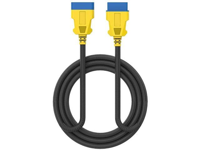Updated OBD2 Extension Cable Reinforced Nylon ODB2 Extension Cable Anti-Tear/Aging OBD2 Extension Cord Male to Female Waterproof OBD2 Splitter 16...