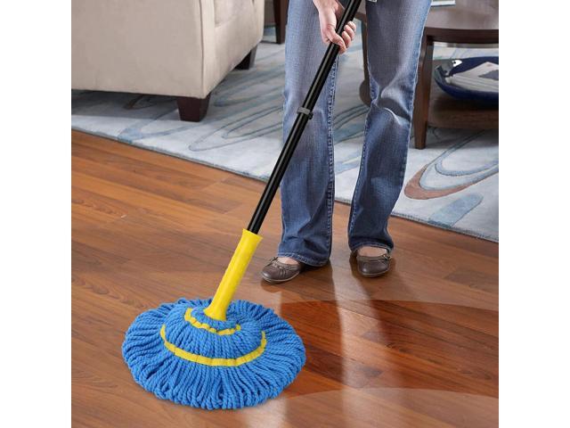 Self-Wringing Twist Mops for Floor Cleaning, Microfiber Floor mop with 57 ' Long Handle, Easy Wringing Mop for Hardwood Commercial Household Clean