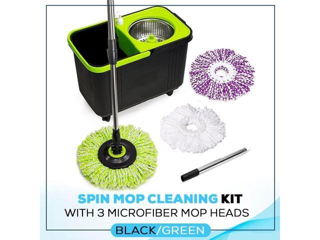 Simpli-Magic 79117 Spin Mop Cleaning Kit with Refills, Mop & Refills, Black/Green