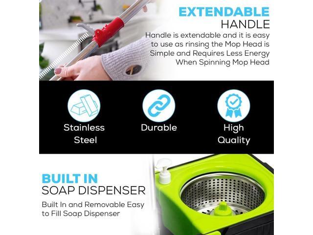 Simpli-Magic 79117 Spin Mop Cleaning Kit with Refills, Mop & Refills, Black/Green
