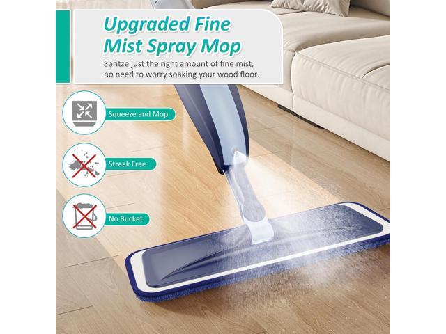 Spray Mops for Floor Cleaning, TRAV-ROUND Microfiber Wood Floor Mop with 3 Reusable Washable Pads Fit for Swiffer Powermop for Dry Dust Wet...