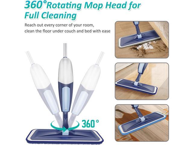 Spray Mops for Floor Cleaning, TRAV-ROUND Microfiber Wood Floor Mop with 3 Reusable Washable Pads Fit for Swiffer Powermop for Dry Dust Wet...