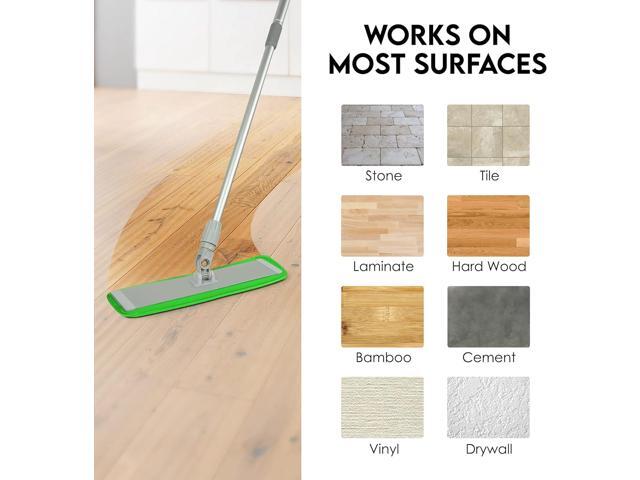 Turbo Microfiber Mop Floor Cleaning System - 18-inch Dust Mop with 4 Reusable Pads for Hardwood and Tile, 360-Spin Floor Mop Head & Extendable...