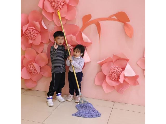 Heavy Duty Commercial Industrial Mop,58' Looped-End String Wet Cotton Mops for Floor Cleaning, Including Three mop Head Replacement