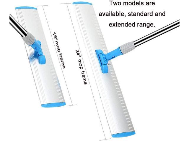 Microfiber Wet Mops 24 in Heavy Duty Flat Floor Mop Adjustable Handle with 4 Washable Mop Clothes