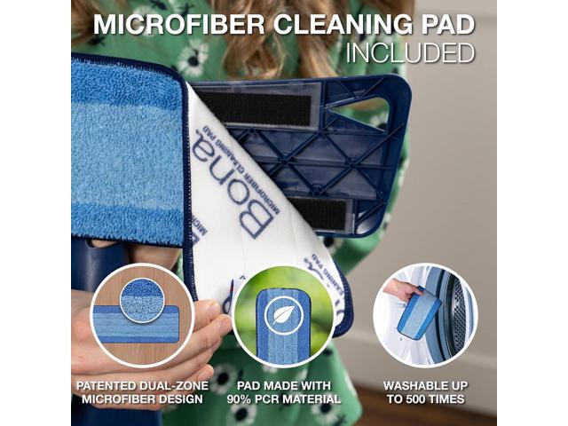 Bona Premium Multi-Surface Floor Spray Mop - Includes Multi-Surface Floor Cleaning Solution 34 fl oz and Machine Washable Microfiber Cleaning Pad -...