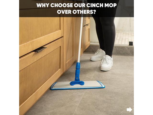 Cinch Mop - Microfiber Mop for Hardwood Floors - Flat Mops System for Wood, Tile, Laminate, Vinyl, 2 Wet Pads Refills, Reusable Micro Fiber Mopping...