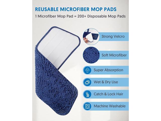 Microfiber Mops for Floor Cleaning - BPAWA Flat Floor Mop Wet Dry Use for Hardwood Floors Laminate Wood Tile Vinyl Wall Hard Surface, Bathroom...