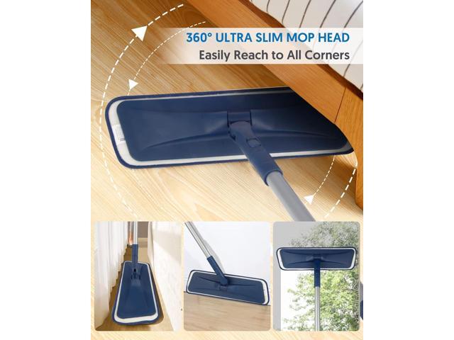 Microfiber Mops for Floor Cleaning - BPAWA Flat Floor Mop Wet Dry Use for Hardwood Floors Laminate Wood Tile Vinyl Wall Hard Surface, Bathroom...