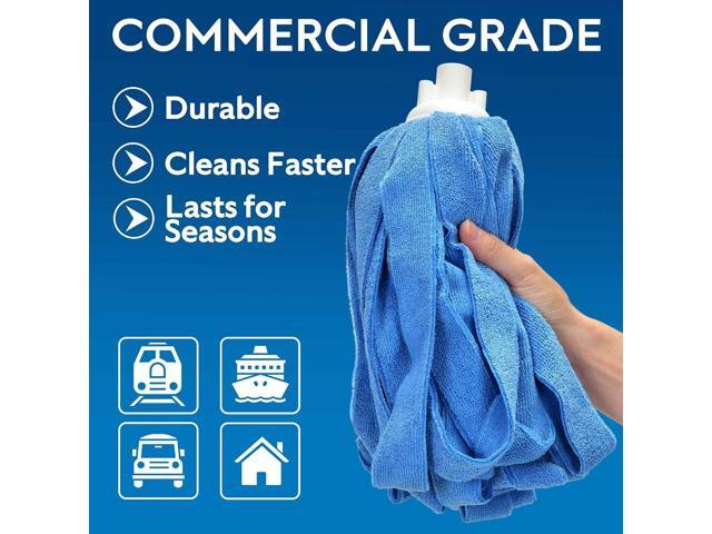 Matthew Microfiber Cloth Mop Compatible with Ceda Microfiber Cloth Mop Refill Commercial Mop Replacement 54' Stainless Steel Handle with 2 Wet Mop...