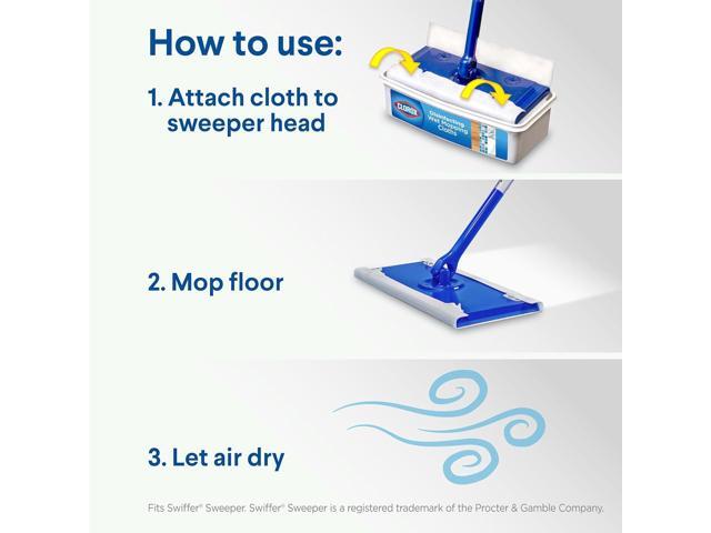 Clorox Disinfecting Wet Mop Pad, Disposable Mop Heads, Multi-Surface Floor Wipes, Rain Clean, 2 Packs, 24 Wet Refills Per Pack (Package May Vary)