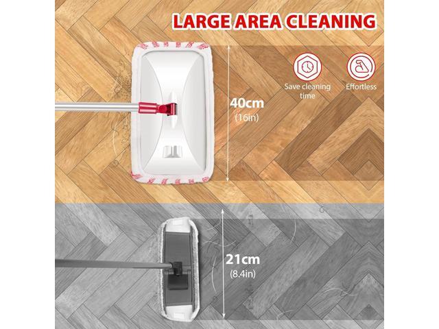 MASTERTOP Microfiber Mop, Extra Large Dust Mop with 5 Pads for Wet & Dry Use, 16'' Mops for Hardwood Laminate, Tile, Vinyl Floors,5 Microfiber...