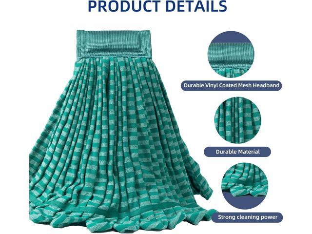 2 Pack Large Microfiber Tube Mop Heads,6 inch,Heavy Duty Mop Head,Highly Absorbent,Commercial Mop Head Replacement,Wet Mop Heads Replacement,for...