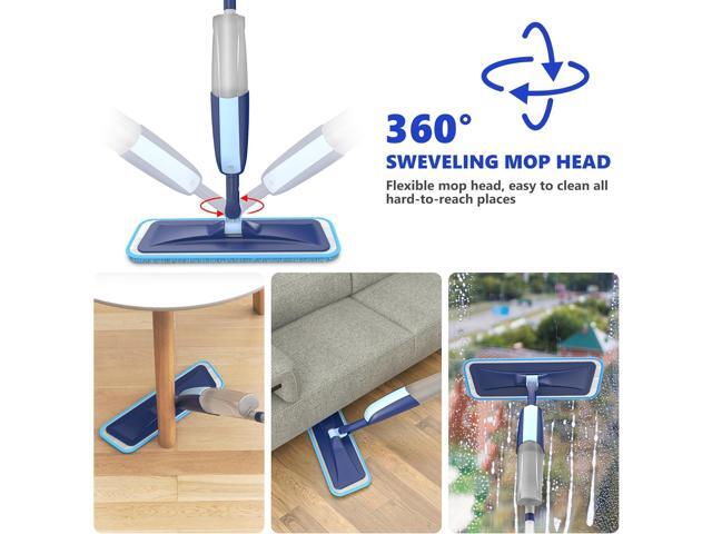 Microfiber Wet Spray Mops for Hardwood Floor Cleaning, Dry Wet Dust Wood Floor Mop with 4 Reusable Washable Mop Pads Refills Fit for Swiffer Power...