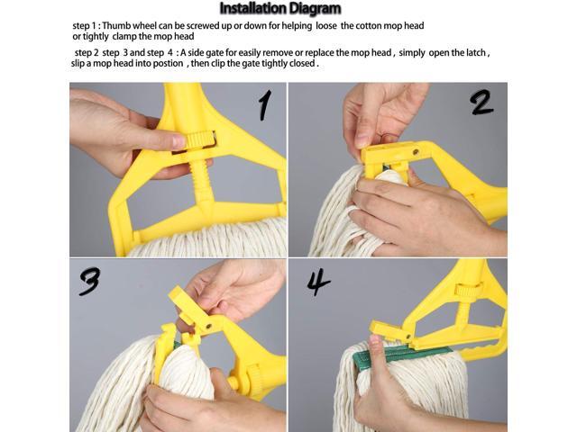 OFO Loop-End String Mop, Heavy Duty Commercial Industrial Mop with Extra Mop Head Replacement, 59 inch Handle for Floor Cleaning