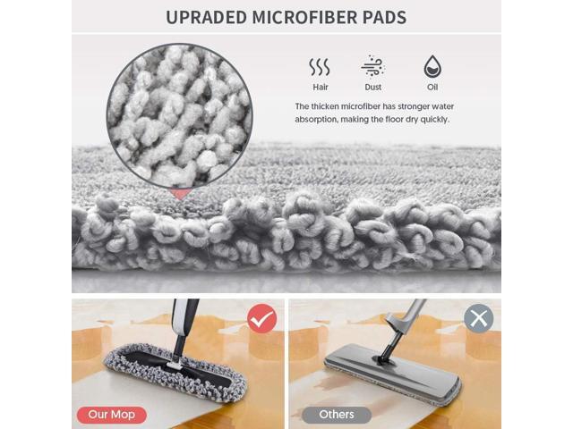 MANGOTIME Spray Mop for Floor Cleaning - Microfiber Dry Wet Floor Mop with 3 Washable Pads & 1 Refillable Bottle for Hardwood Laminate Tile Wood...