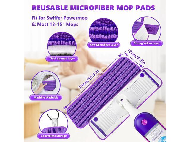 Microfiber Mops for Floor Cleaning - BPAWA Flat Floor Mop with 4 Reusable Washable Pads fit for Swiffer Powermop Kitchen Wet Dry Dust Mop for...