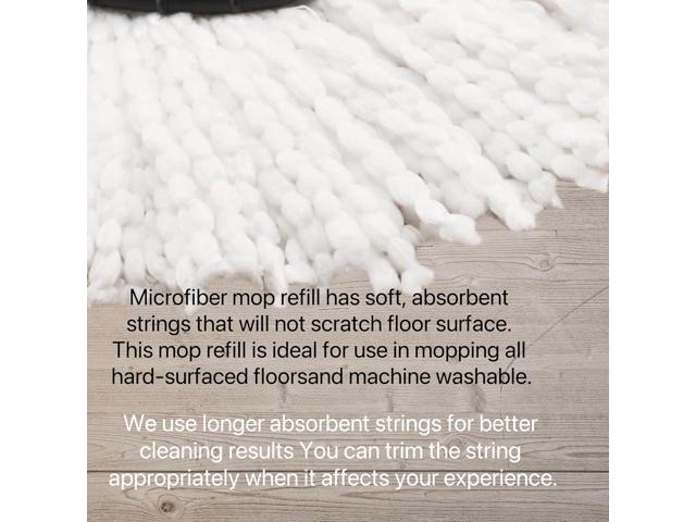 6 Pack Spin Mop Replacement Heads Compatible with OCeda EasyWring 1-Tank System, Mop Replace Head Refills, Microfiber Spin Mop Refills, Easy...