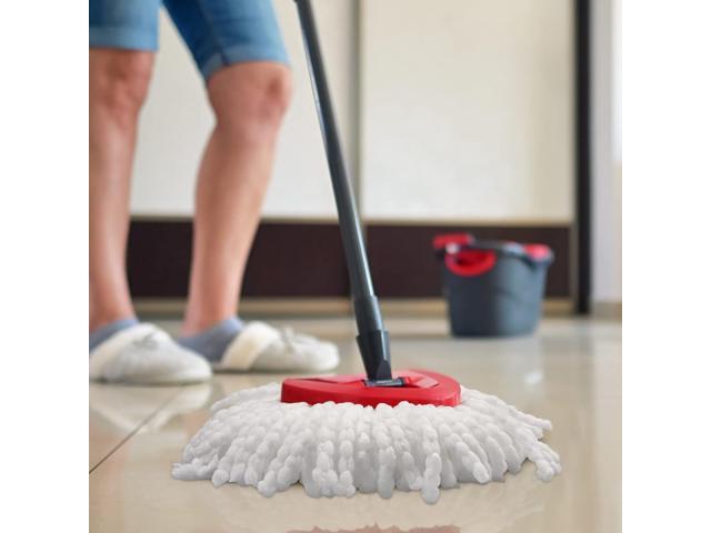 4 Pack Mop Replacement Heads Compatible with Ocedar Mops Replace Head EasyWring Spin Mop Heads Replacements - Includes 1 Rotating Mops Base,...
