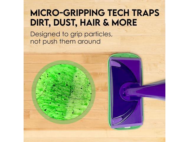 Reusable Floor Mop Pads - Swiffer Wet Jet Compatible Refills 2 Pack - Machine Washable, 12-inch Microfiber Mop Swiffer Wet Pads - Eco-Friendly...