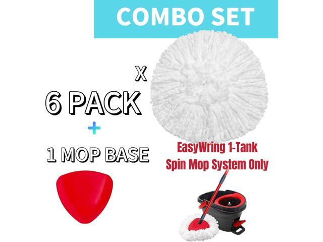 6 Pack Spin Mop Replacements Head Compatible for EasyWring 1-Tank System,Reusable Mop Heads Refills, Microfiber Mop Replace Head Refills,Included...