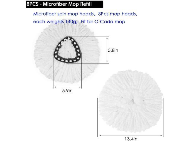 8Pack Spin Mop Replacement Heads,Spinning Mop Replace Head for Floor Cleaning, 100% Microfiber Mop Head Replacement Compatible with Triangle Spin...