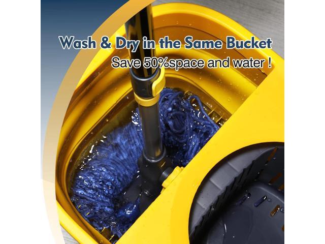 Yocada Commercial Mop Bucket with Wringer Portable Collapsible Plastic Mop Bucket Cleaning Washing Bucket for Cotton Mop