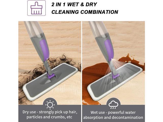 Spray Mops for Floor Cleaning - HOMSIER Microfiber Floor Mop Wet Dry with 3 Washable Pads 550ML Refillable Bottle for Hardwood Wood Laminate Tile...