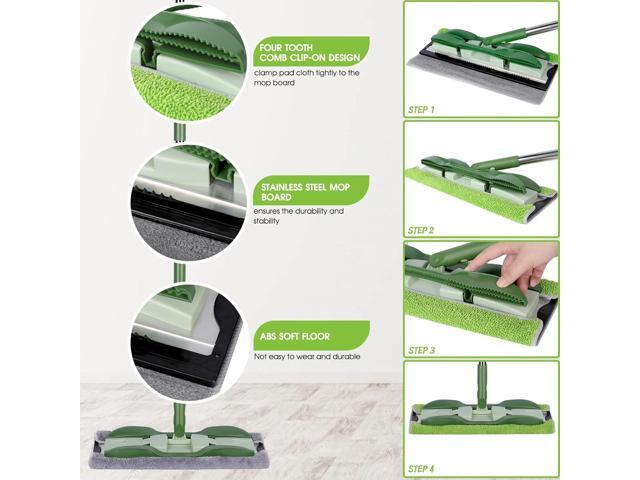 MASTERTOP Microfiber Mop - Flat Floor Mops Wet Dry Dust Mop with 4 Washable Pads & 52.4'' Stainless Steel Handle for Hardwood Laminate Tile Floor...