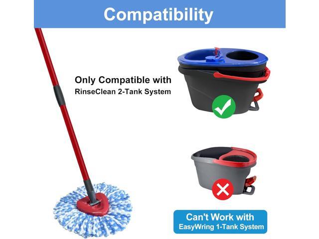Spin Mop Replace Head, Mop Handle and Base Compatible with Ocedar RinseClean 2-Tank System, 3 Mop Replacement Head, 4-Section Sturdy Iron 30-58in...