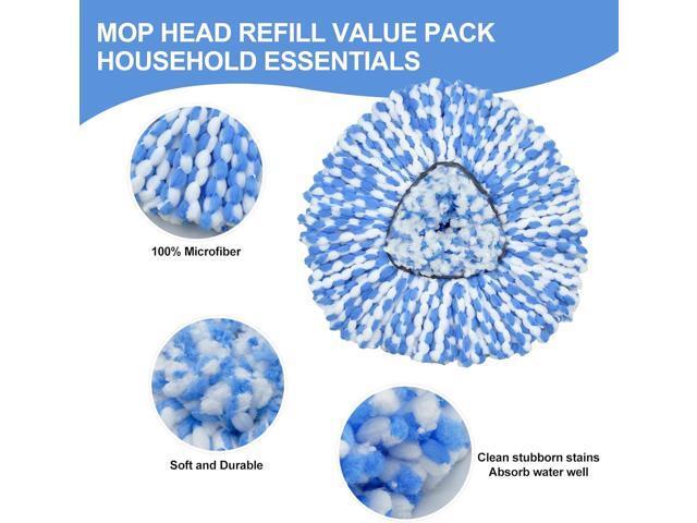 Spin Mop Replace Head, Mop Handle and Base Compatible with Ocedar RinseClean 2-Tank System, 3 Mop Replacement Head, 4-Section Sturdy Iron 30-58in...