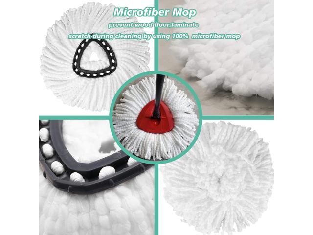 10 PCS Spin Mop Replacement Head,100% Microfiber Mop Heads Replacements with Cedar Mop Replace,360 Degree Round Spin Mop Replacement Head for Easy...