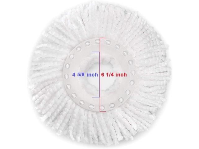 6 Pack Spin Mop Replacement Head for Hurrica, Mopnad, Cassabel and Other 360 Spin Mop Systems, Microfiber Spin Mop Refills (6pc-White)