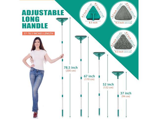 JEHONN Wall Cleaner Mop with Long Handle 82 Inches, 3-in-1 Ceiling Cleaning Tool Duster with 6 Replacement Microfiber Chenille Pads for Painted...