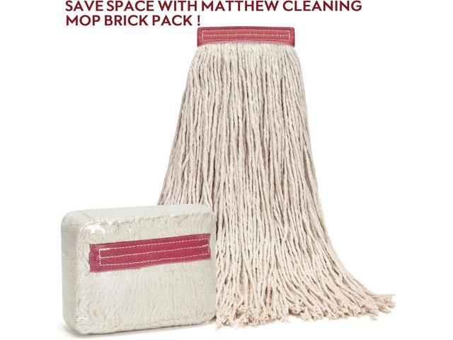 Matthew Cleaning 16oz 3Pack Cotton Floor Mop,Cotton Looped-Open String Heavy Duty String Refills, Universal Headband Blend,Mop Head Replacement for...