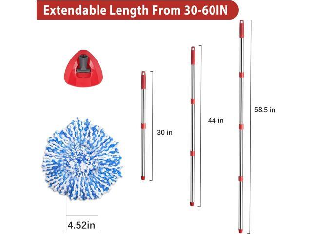 2 Spin Mop Head Replacement, 1 Base, 1 Mop Handle (30-58in) Combo Mops Set Compatible with O Cedar, Spin Mop's Refill Head Replacement for...