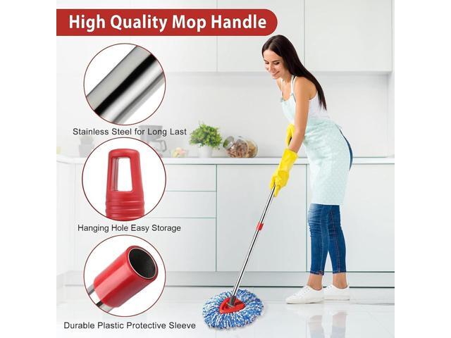 2 Spin Mop Head Replacement, 1 Base, 1 Mop Handle (30-58in) Combo Mops Set Compatible with O Cedar, Spin Mop's Refill Head Replacement for...
