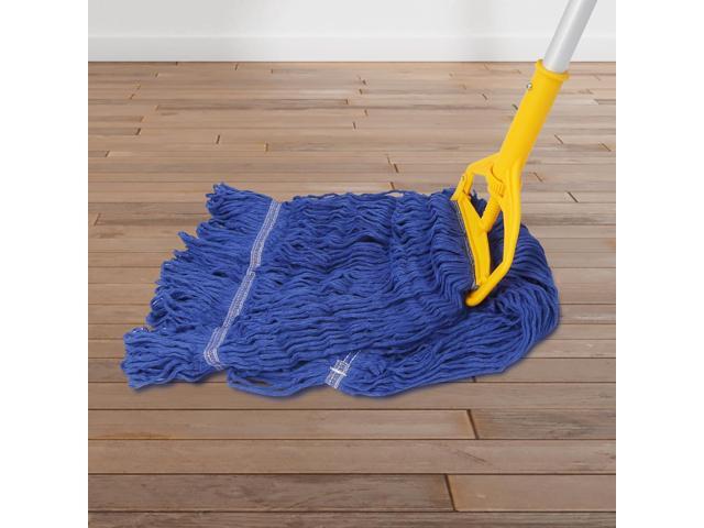 3 Pack Heavy Mop Replacement Head,Commercial Industrial Grade Blue Cotton Ring Heads,Cotton Looped End String Cleaning Mop Refills, Applied to Mop...