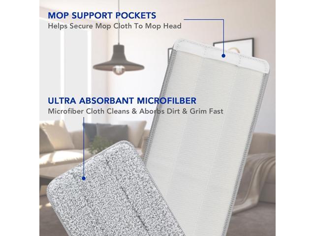 Microfiber Mop Cleaning Pads Flat: 6 Packs 13' X 4.9' Washable Pads for Floor Cleaning Compatible with Tethys & Most 13 Inch Flat Mop - Pads...