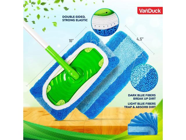 VanDuck Reusable Pet Heavy Duty Mop Pads Compatible with Swiffer Sweeper (4-Pack) - Washable Microfiber Mop Pads for Wet & Dry Use - All Purpose...
