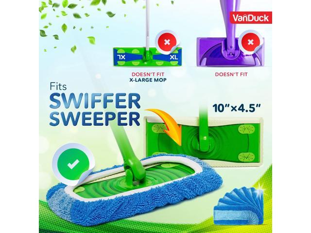VanDuck Reusable Pet Heavy Duty Mop Pads Compatible with Swiffer Sweeper (4-Pack) - Washable Microfiber Mop Pads for Wet & Dry Use - All Purpose...