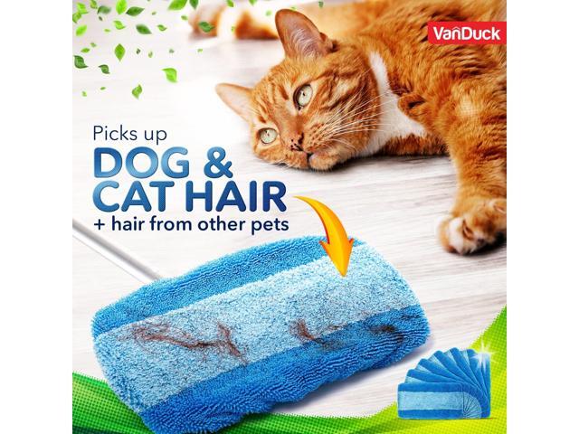 VanDuck Reusable Pet Heavy Duty Mop Pads Compatible with Swiffer Sweeper (4-Pack) - Washable Microfiber Mop Pads for Wet & Dry Use - All Purpose...